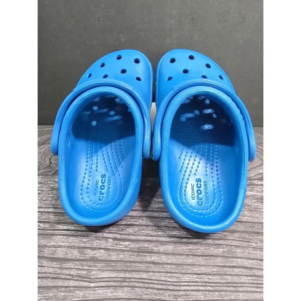Crocs Classic Clog Unisex Kids Blue Slip-On Strap US C8 toddler FREE CHARM!